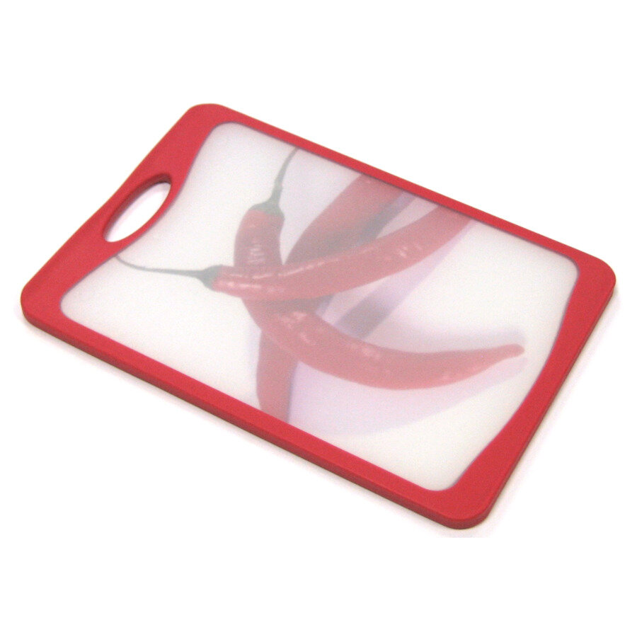 Доска разделочная антибактериальная Atlantis Microban Flutto 37х25 см  рисунок перец чили  пластик