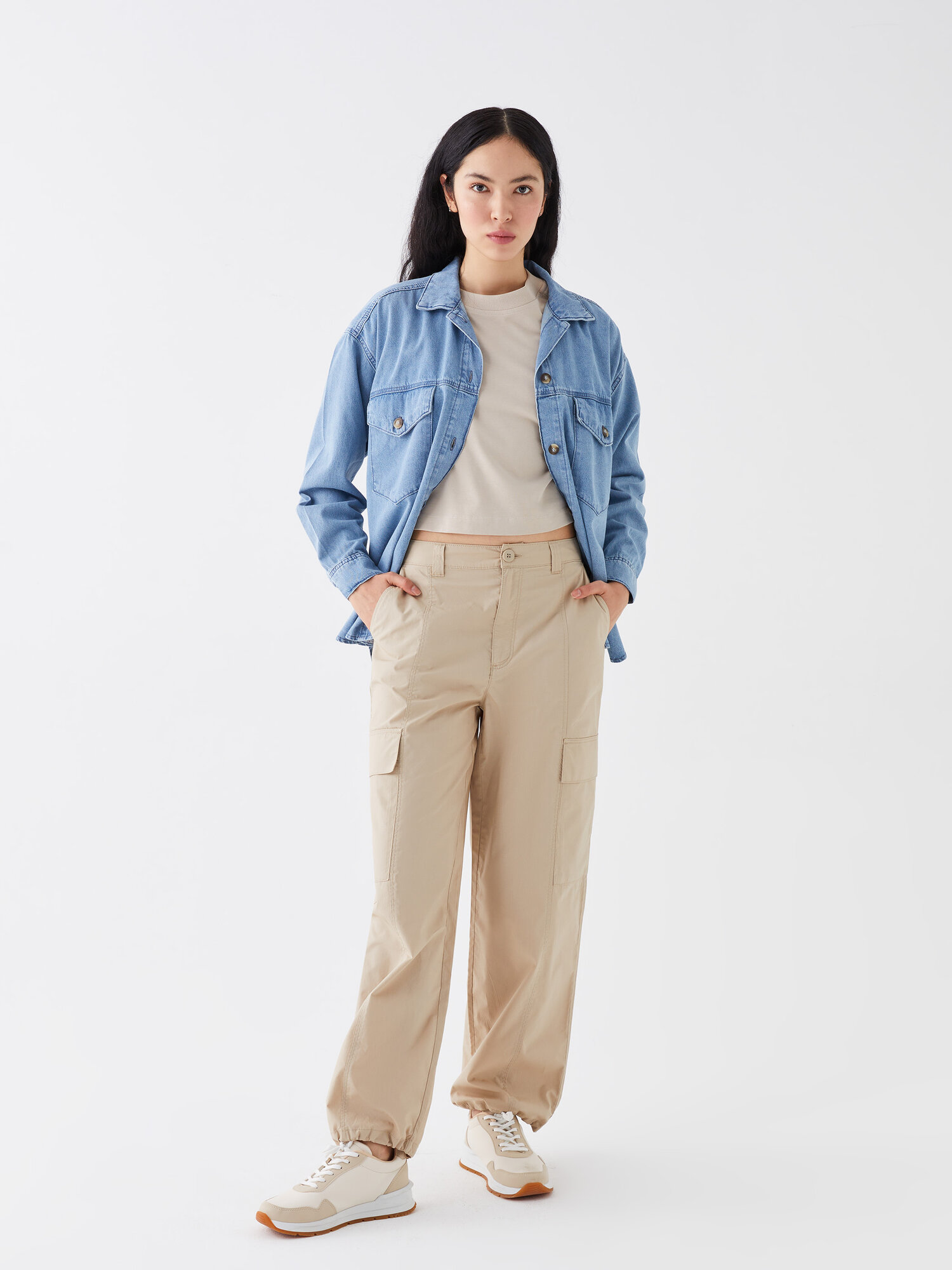 Брюки, Женщин, LC WAIKIKI, beige, 34