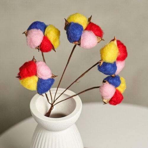 Декор сухоцвет Хлопок d-5 см 30 см микс 388₽