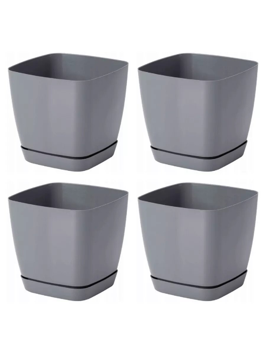 фото Кашпо для цветов Тоскана квадратное 11х11см кремовое 4шт