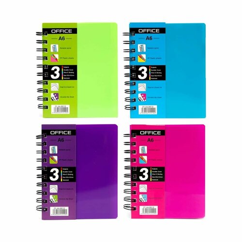 Записная книжка А6 Alingar гребень пластиковая обложка с разделителями ассорти клетка 120 л Ретро тона AL10565 357₽