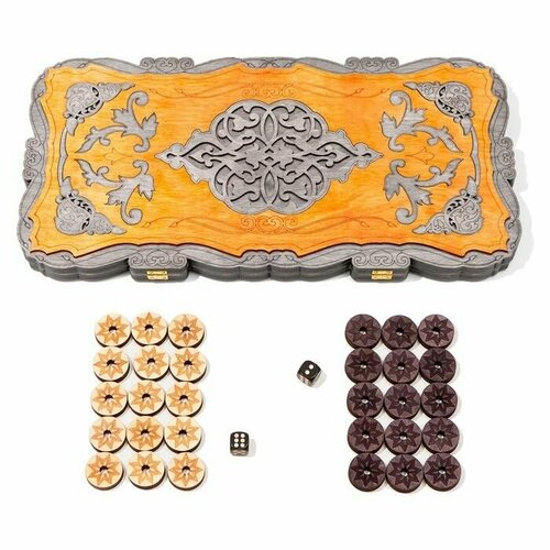 Нарды деревянные резные большие Узор 45 х 45 см 6363₽