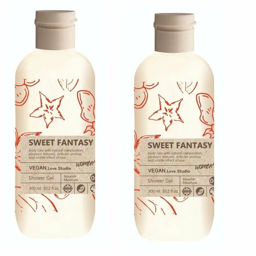 Гель для душа Bonny bloom VEGAN. Love. Studio SWEET FANTASY жен. 300мл, 2 шт