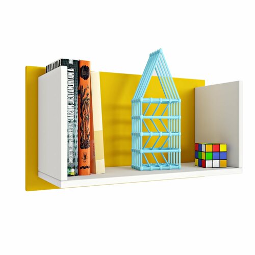 Полка книжная Polini kids Mirum 5L 600 белый-желтый 1450₽