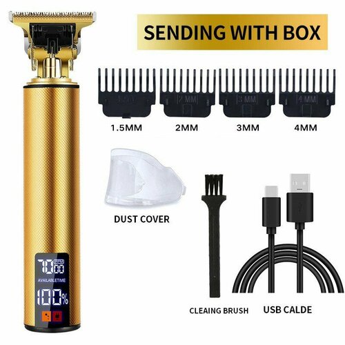 Электрическая машинка для стрижки волос T9 с золотым ЖК-дисплеем большого размера 72100₽