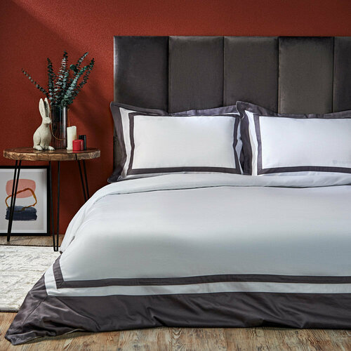 BY STAS MIKHAILOV Комплект постельного белья евро 100 хлопок бело-серый 13553₽
