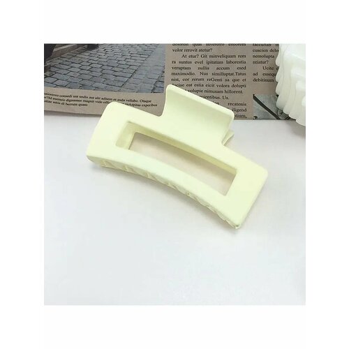 Заколка-краб для волос цвет слоновая кость пластиковая 190₽