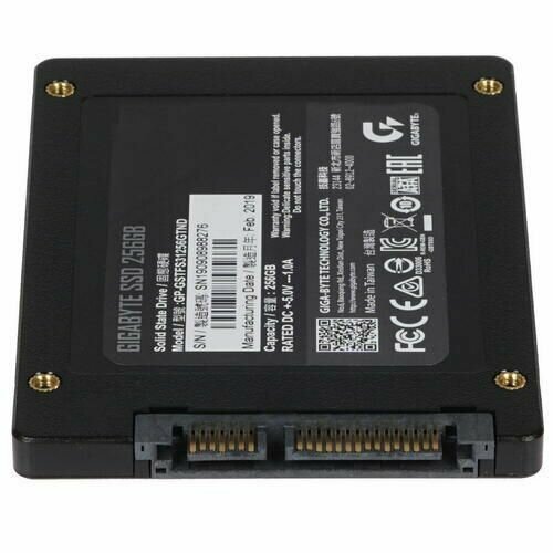 256 ГБ 2.5" SATA накопитель GIGABYTE GP (GP-GSTFS31256GTND) - SATA, чтение - 520 Мбайт/сек, запись - 500 Мбайт/сек, 3D NAND, 3 бит TLC