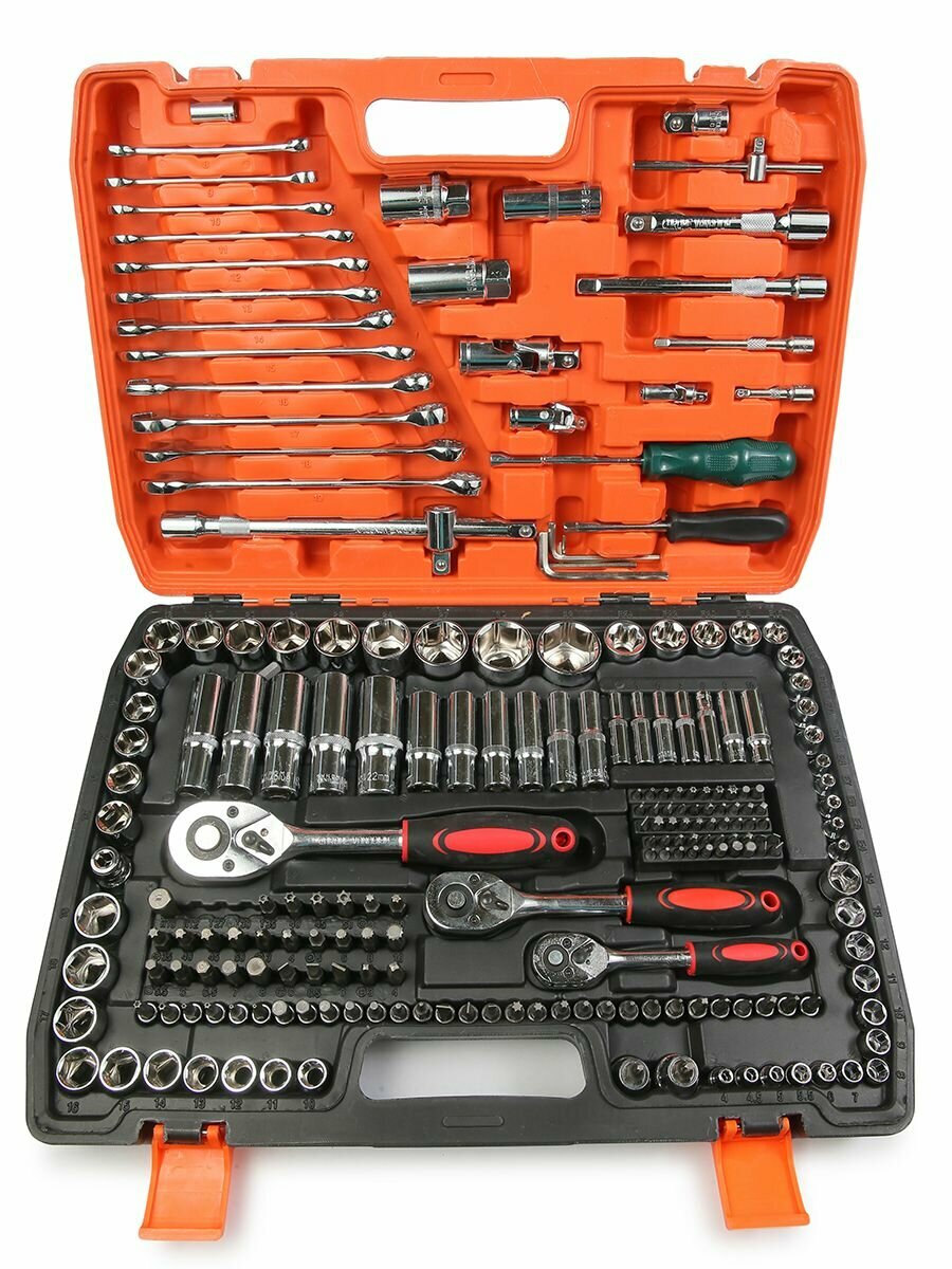 Набор инструментов с головками и битами (215 предметов) в кейсе