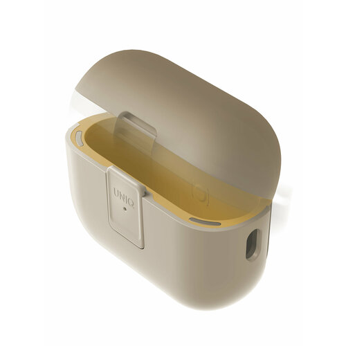 Uniq для Airpods Pro 2 чехол CLYDE Lock case Ivory/Canary Yellow бежевый