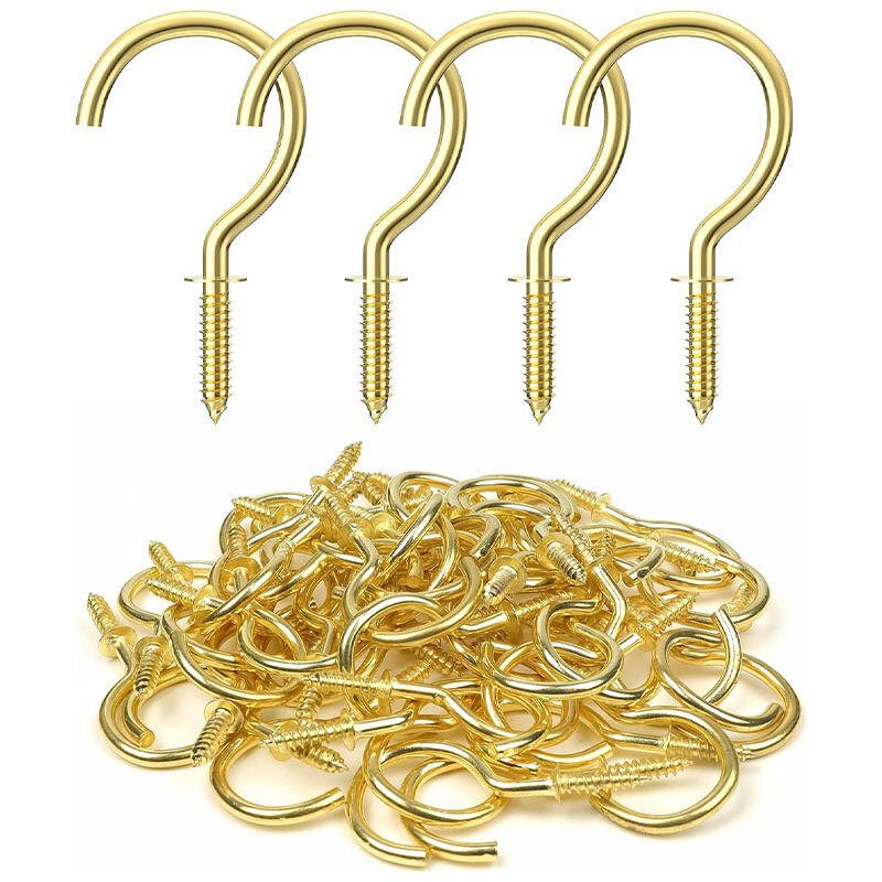 Крючки саморезы 15 шт цвет золото для дома дачи сада детской — фото 1