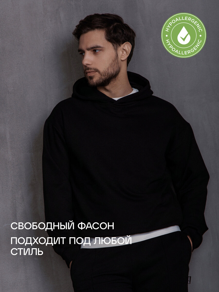 Худи BULANTI без начёса, размер S, , черный — фото 1