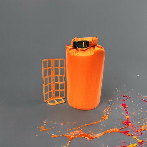 Велонабор на вилку велосипеда, крепление на вилку CARGO CAGE оранж + сумка оранж + стяжки, PROTECT.