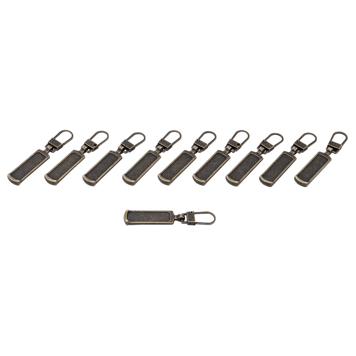 Пуллер для молнии с карабином, 9*48 мм, 10 шт, металлический, Айрис (бронза) — фото 1