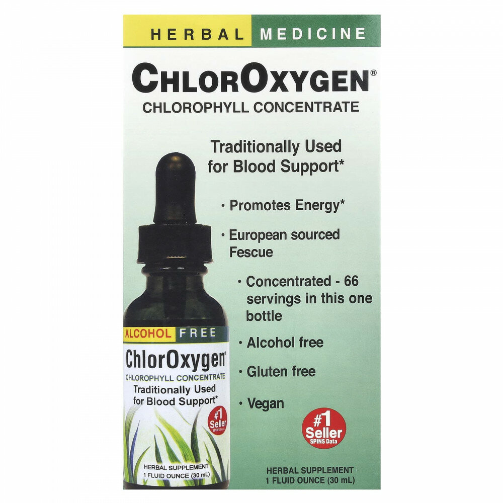 Herbs Etc, ChlorOxygen®, концентрат хлорофилла, без спирта, 30 мл (1 жидк. унция)