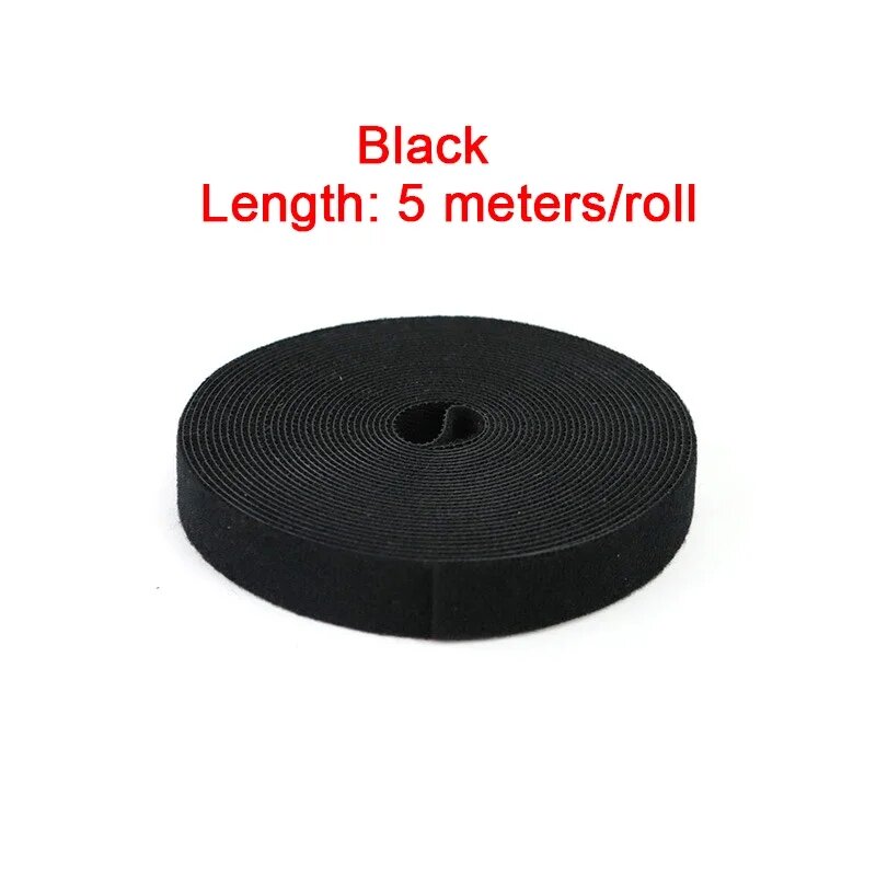 Многоразовые кабельные ремни из полиэстера/нейлона 5 м width25mm Черный