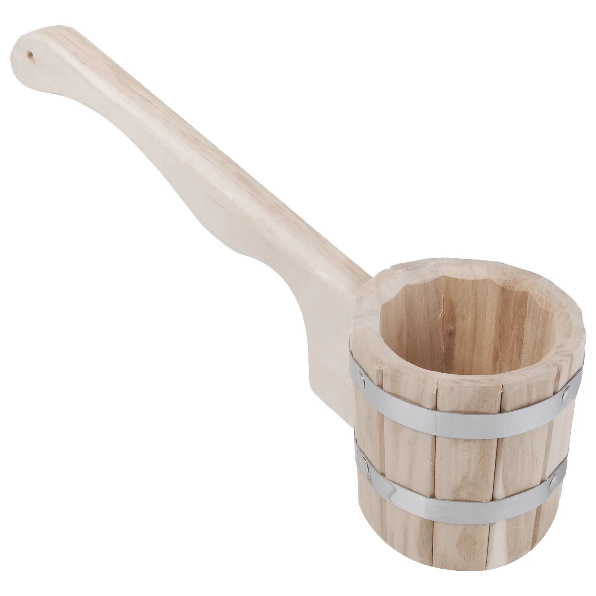 Липа Ковш банный с горизонтальной ручкой 0.6 л из липового дерева для парной