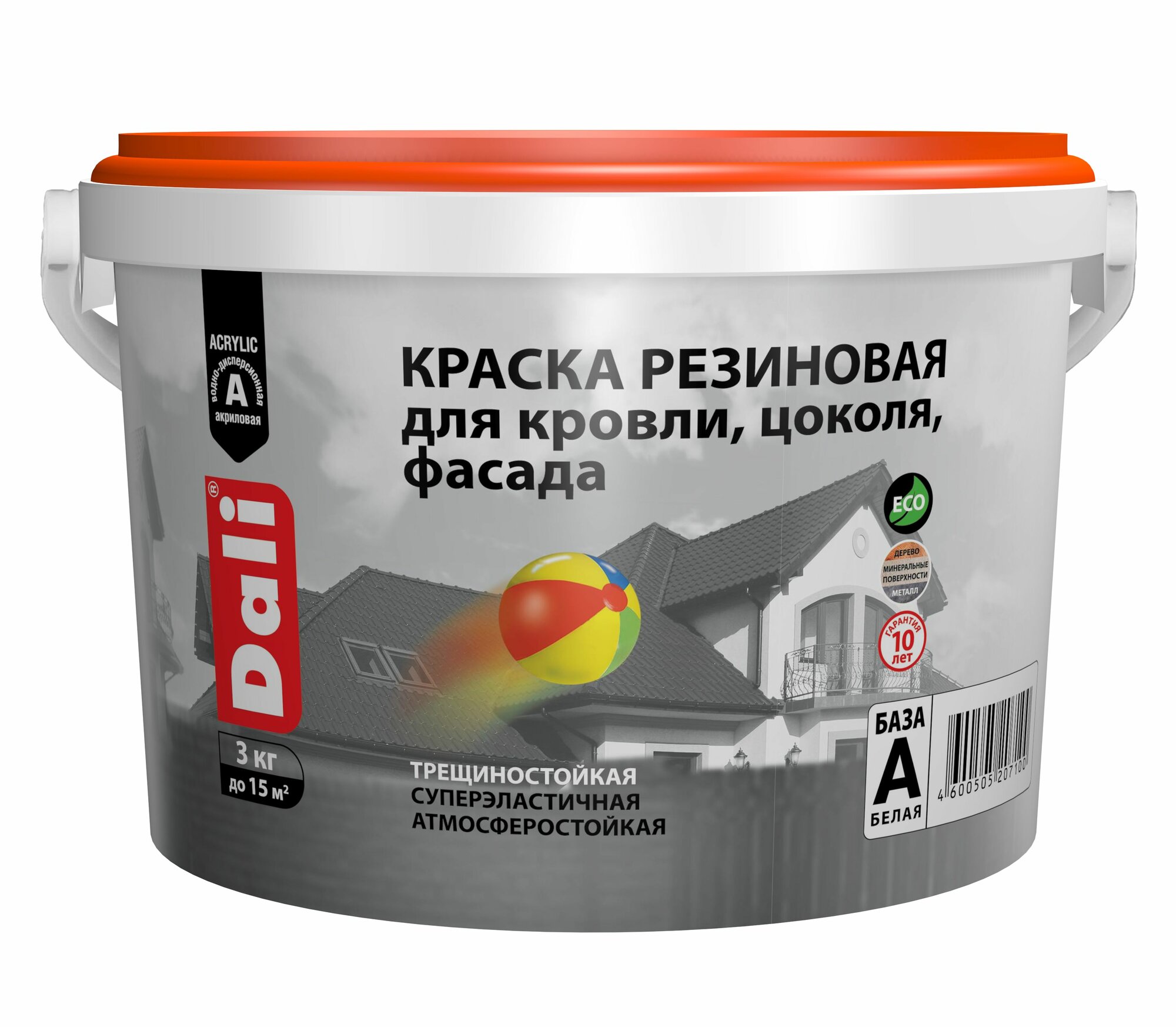Резиновая краска для наружных работ Dali слоновая кость 3 кг