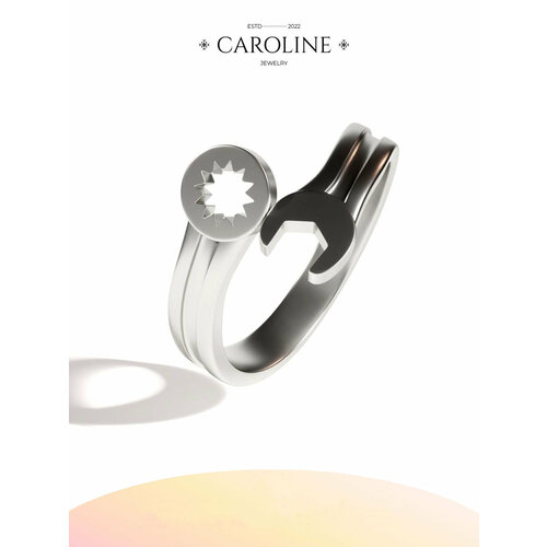 фото Кольцо caroline jewelry, безразмерное, серебряный