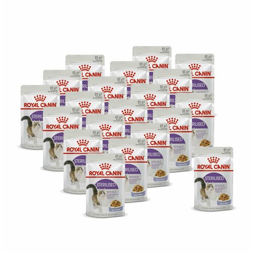 Royal Canin Sterilised влажный корм стерилизованных кошек кусочки в желе, в паучах - 85 г х 20 шт.