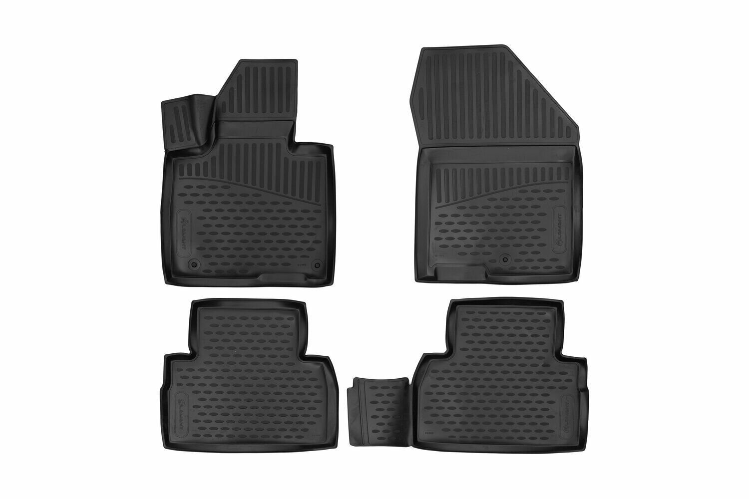 Коврики Standard, 3D в салон для HYUNDAI Santa Fe, 2017- , внед, 4 шт. (полиуретан, чёрные) Element. ELEMENT3D01995210