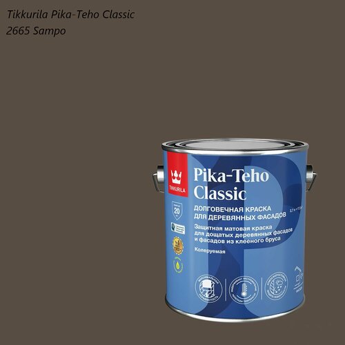 фото Краска матовая для деревянных фасадов tikkurila pika-teho classic (2,7л) 2665 sampo