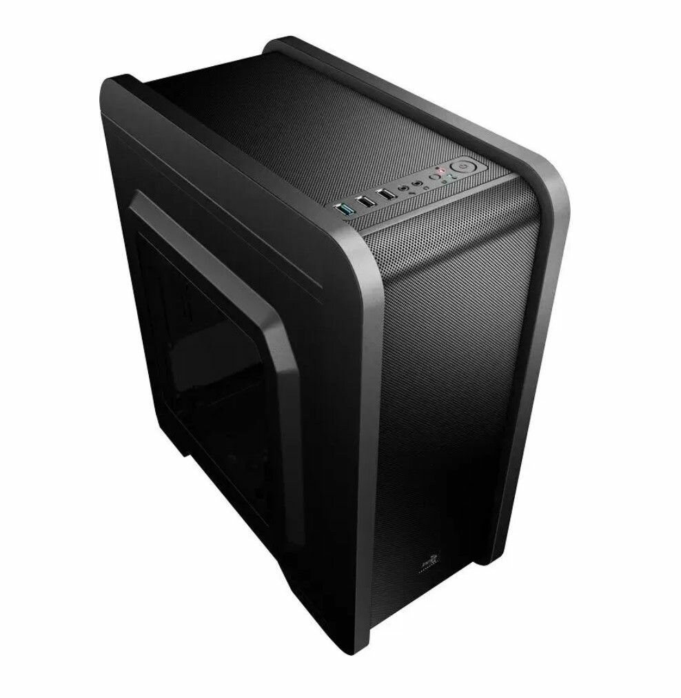 Корпус mATX AeroCool Qs-240, 4x120mm 2xUSB2.0 1xUSB3.0 audio bott PSU, без БП, черный