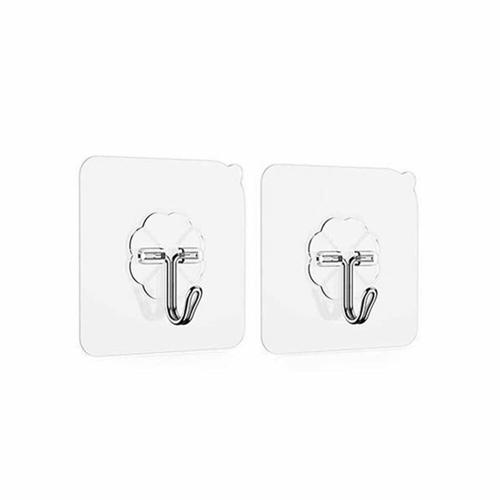 2 шт бесшовные крючки из вискозы для кухни прозрачные настенные вешалки для ванной самоклеящиеся крючки для настенного крепления на дверь без гвоздей