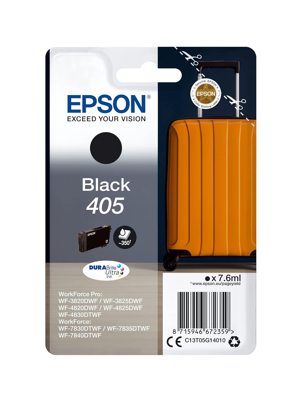 Картридж Epson 405 (Black) для принтеров Epson, черный, C13T05G14010