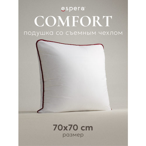 фото Подушка 70х70 для сна espera "comfort" со съемным чехлом, искусственный пух