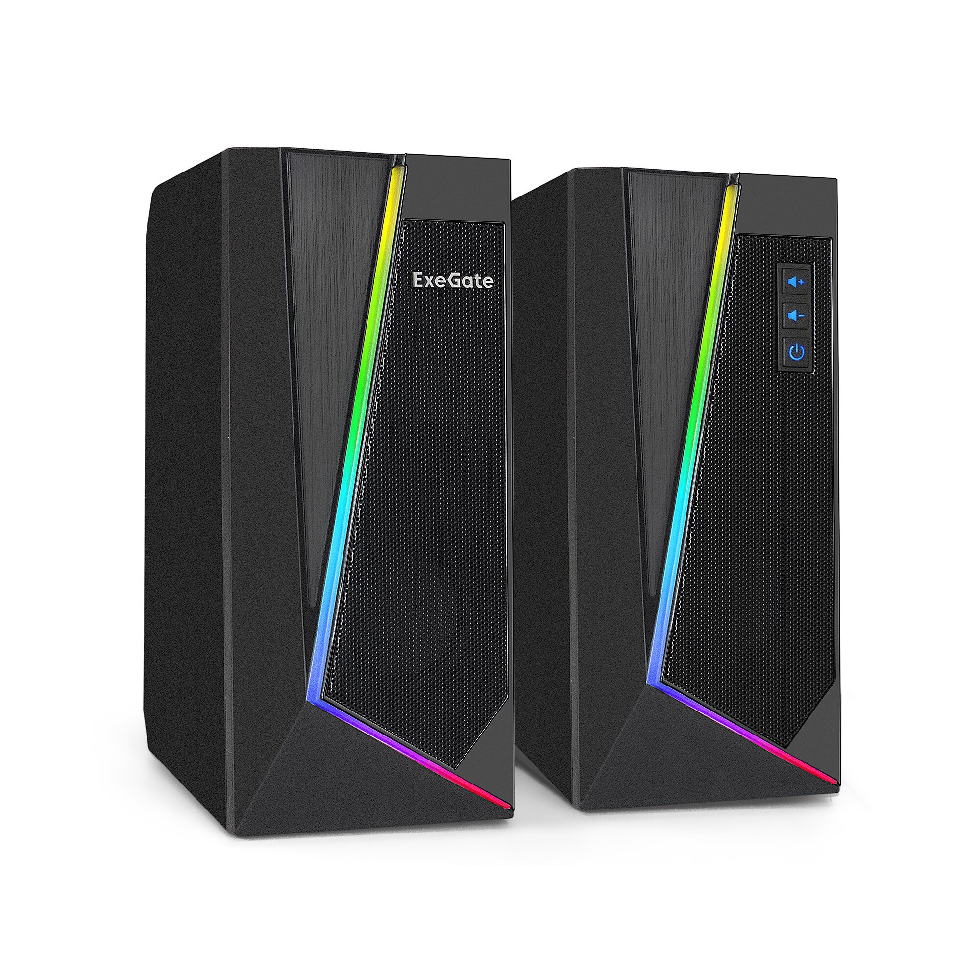 Акустическая система 2.0 ExeGate Accord 240 (питание USB, 2х3Вт (6Вт RMS), 60-20000Гц, цвет черный, RGB подсветка, Color Box) EX289688RUS