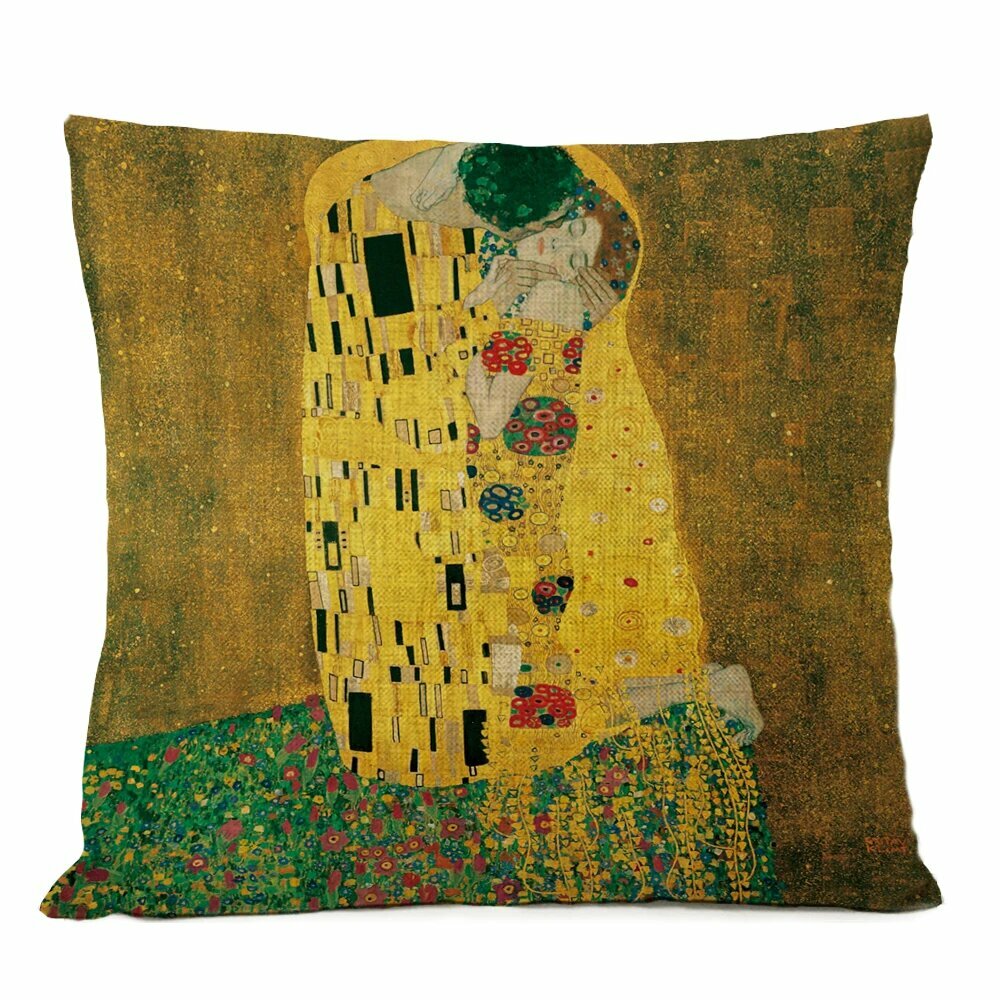 Льняная наволочка Gustav Klimt, O, 45x45cm — фото 1