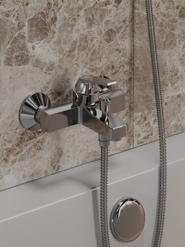 Изображение товара Смеситель для ванны/душа OneLife P02-100cr полимерный, однорычажный, хром