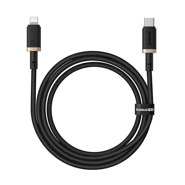 Кабель плетеный Baseus Dura Series Type-C to Lightning 20W 1m черный-золото P10377800U01-00