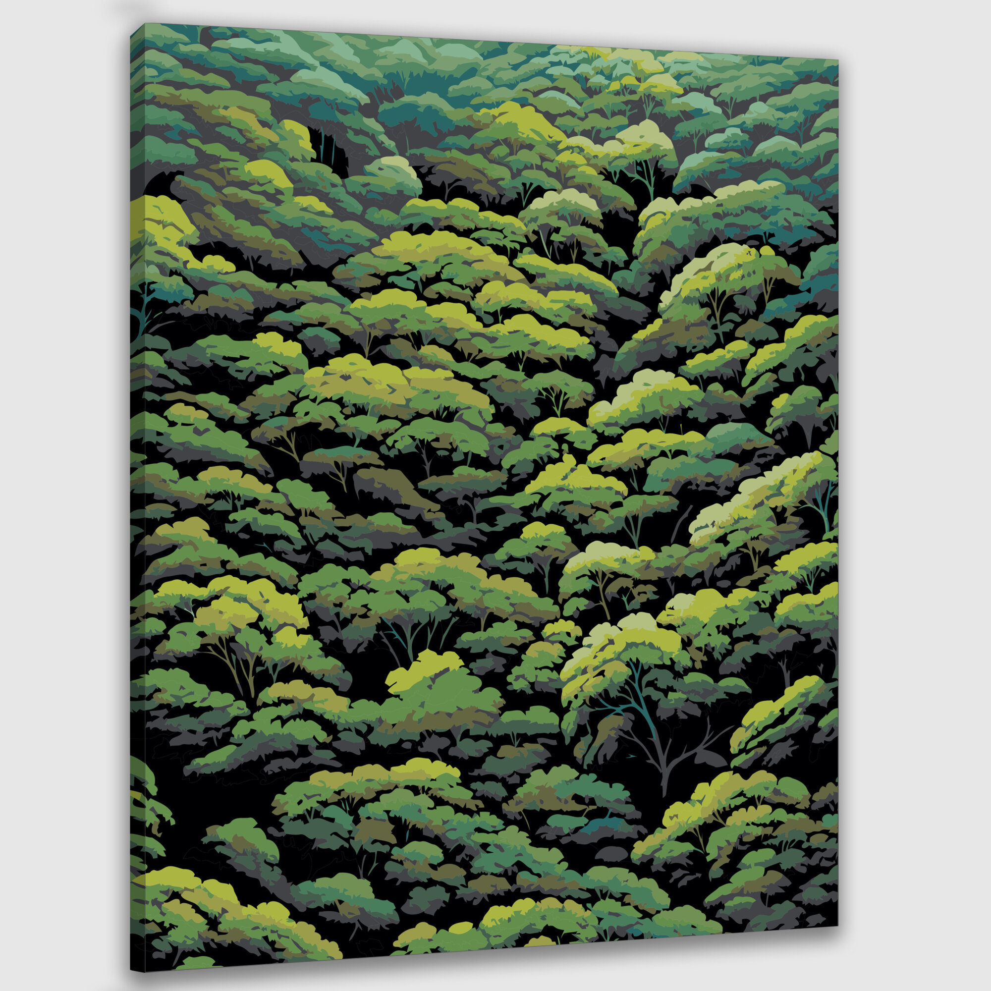 Картина по номерам 40x50 см  лес  аэрофотосъемка  пространства  густой лес  птичий полет  вид  спокойный лесной массив