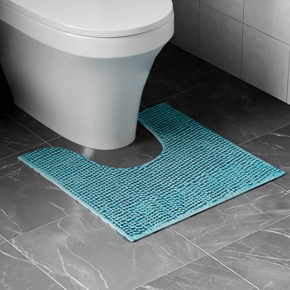 Коврик для туалета Merci 45x45 см цвет темно-голубой