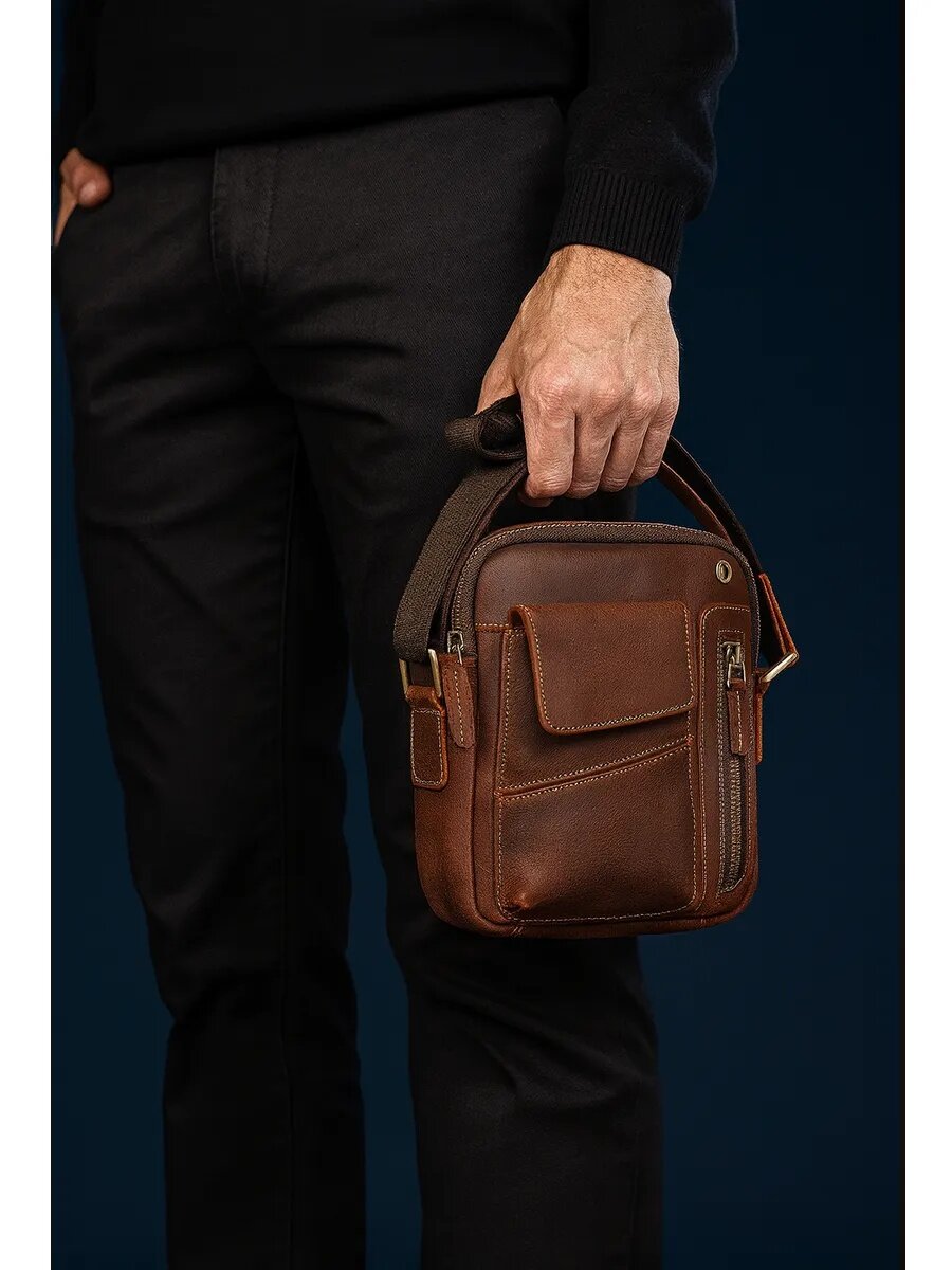 Сумка FAUSTINI, фактура гладкая, коричневый — фото 1