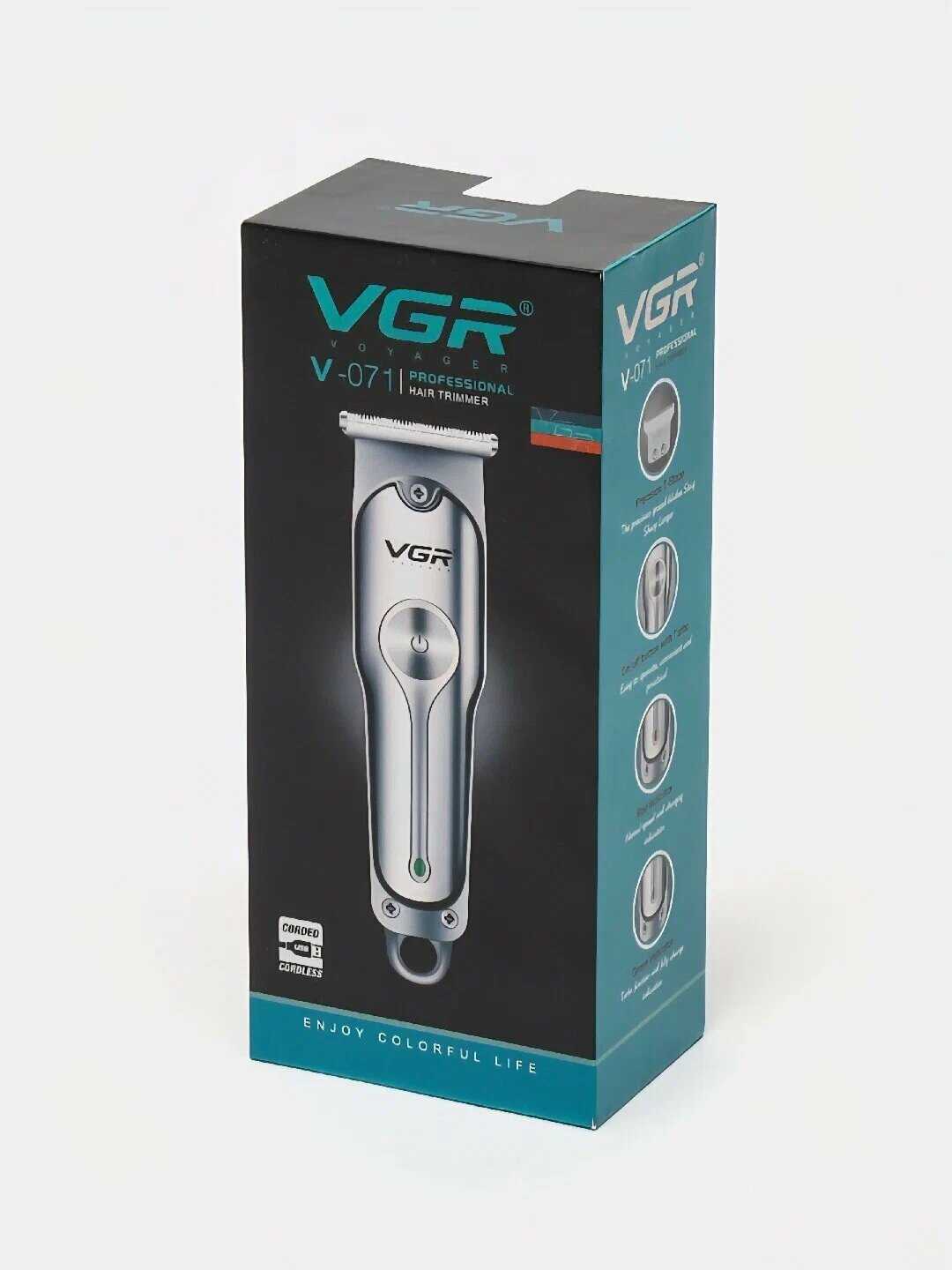 Электрический триммер для стрижки бороды и усов, модель VGR V-071 — фото 1