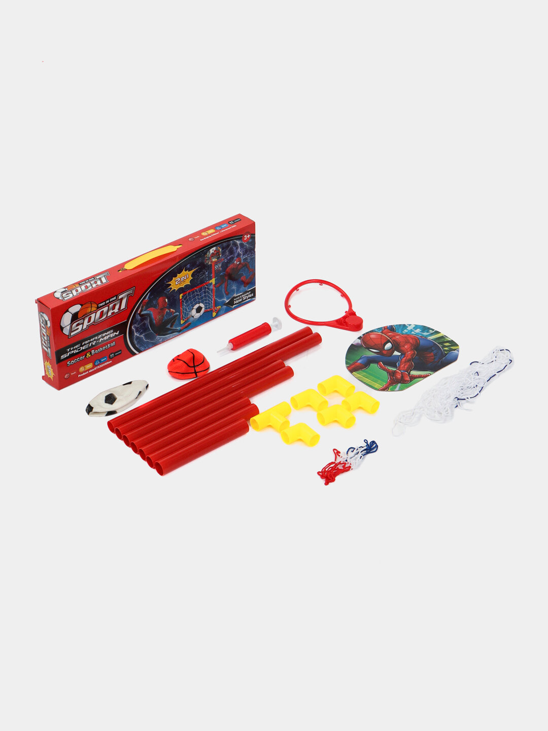 Футбольные ворота с баскетбольным кольцом набор для детей, 2 в 1 спорт на открытом воздухе