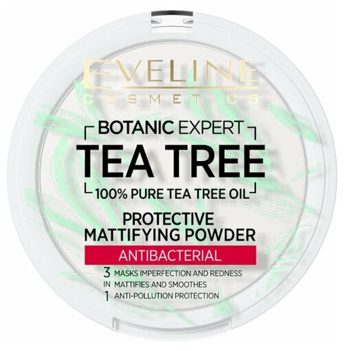 Eveline Cosmetics Пудра компактная Botanic Expert матирующая, антибактериальная 3 в 1 001 Transparent 9 г