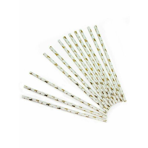 Набор бумажных трубочек для коктейлей Волна веселья Золотой единорог, 12 шт