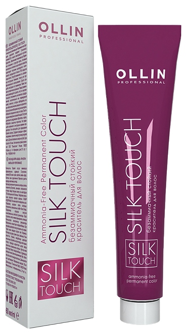 OLLIN Professional Silk Touch стойкий краситель для волос безаммиачный, 6/1 темно-русый пепельный, 60 мл