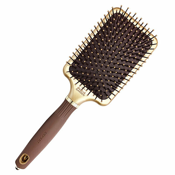 Щетка для волос Expert Care Rectangular Nylon Bristle Gold&Brown L