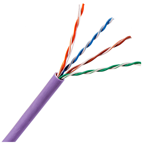 TWT UTP CAT5e нг(А)-LS, IEC 60332-3 (TWT-5EUTP-NGLS), 305 м, фиолетовый кабель информационный lanmaster кат 5е 305м серый [twt 5eutp xs]