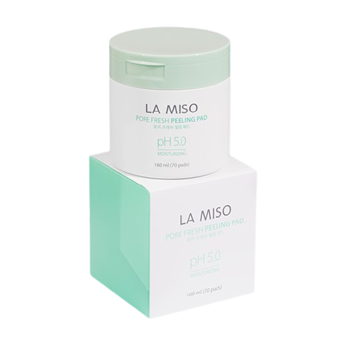 La Miso Очищающие и отшелушивающие салфетки для лица рH 5.0, Pore Fresh Peeling Pad ,160 мл (70 шт)