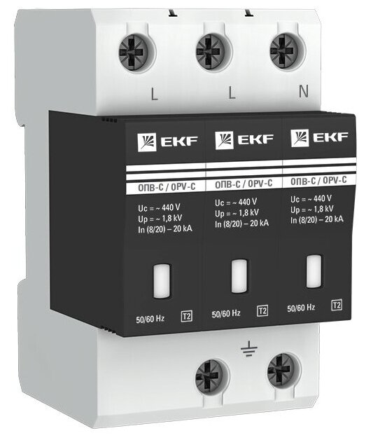 Ограничитель импульсных напряжений ОПВ-C/3P In 20кА 400В с сигн. EKF PROxima