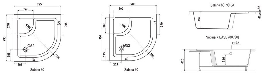 Душевой поддон RAVAK Sabina LA 90 x 90 белый - фотография № 18