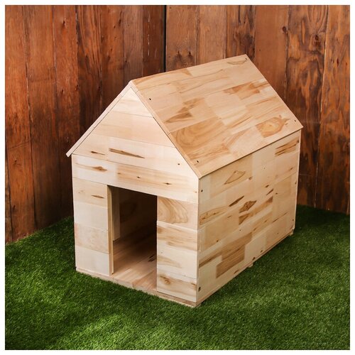 Будка для собаки, 75 х 60 х 90 см, деревянная, с крышей