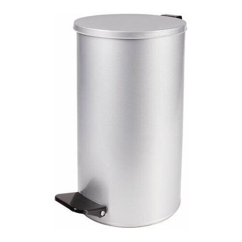 фото Ведро-контейнер для мусора с педалью усиленное, 20 л, кольцо под мешок, серое, оцинкованная сталь, 1 шт. титан