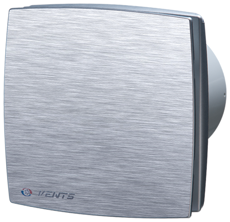 Вентилятор Vents вентс 100 ЛДА осевой 88 м3/ч 33 дБ, шлифованная декоративная алюминиевая панель